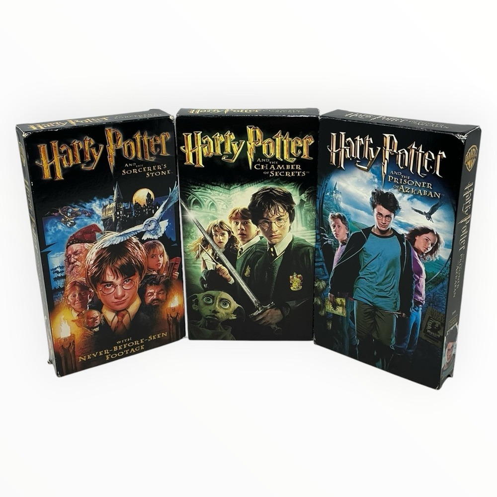 Lot Harry Potter Trilogy VHS Vtg Years 1 2 3 Sorcerers Stone Chamber of Secrets